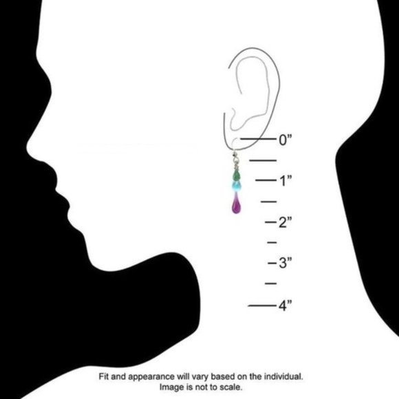 24 Pcs. Silver ~ Colorful Assortment Earrings - Picture 4 of 5